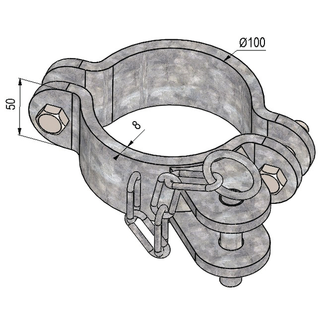 KIT Brides Simple pour Poteau Rond Ø102 référence fournisseur 415162